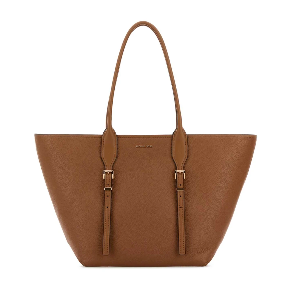Michael Kors Women's Brown Shopping Bags, One Size, Caramel Leather Shopping Bag