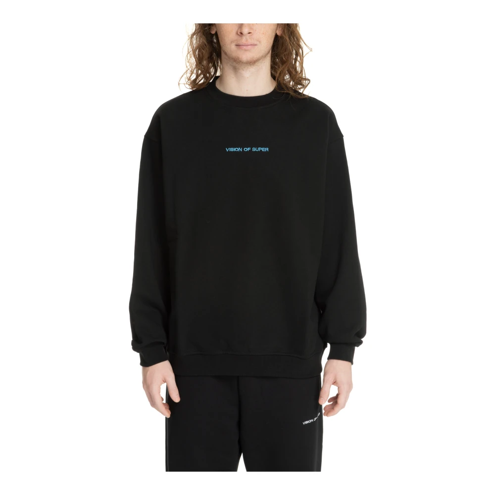 Vision OF Super Gebloemd Butterfly Sweatshirt met Logo Borduursels Black Heren