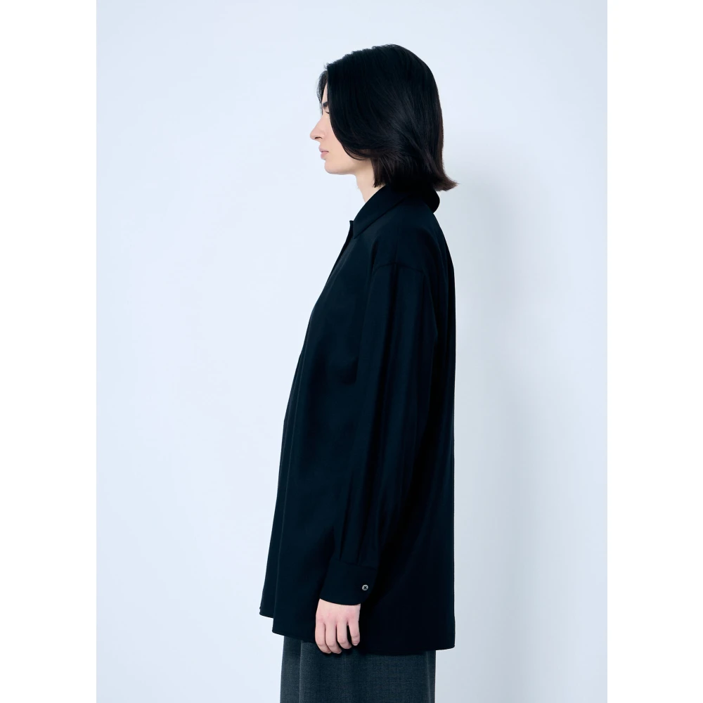 The Row Kasjmiermix Klassieke Kraag Shirt Black Dames