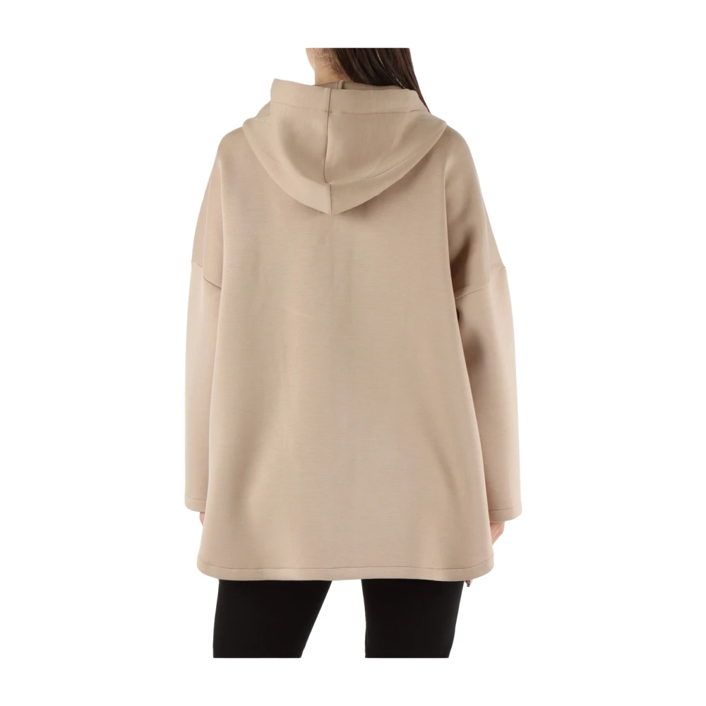 Rino&Pelle Scuba Sweatshirt Jas met Capuchon Beige Dames