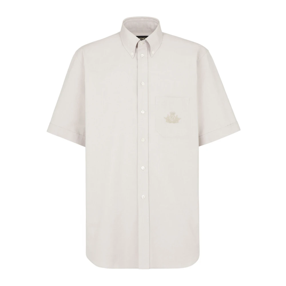 Fendi Korte mouwen knoop-down Oxford overhemd White Heren