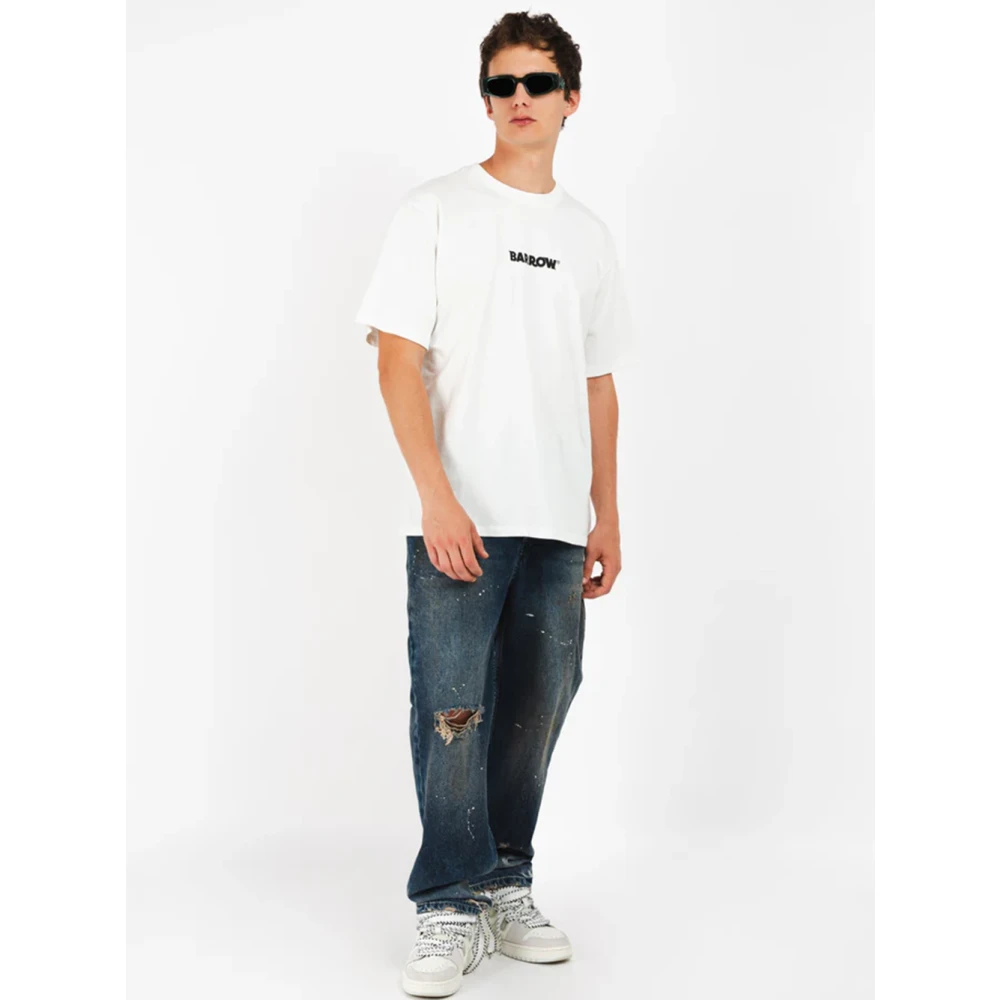 Barrow Witte Crew Neck T-shirt Bubble Writing White Heren