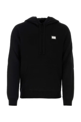Svart ullblandad sweatshirt
