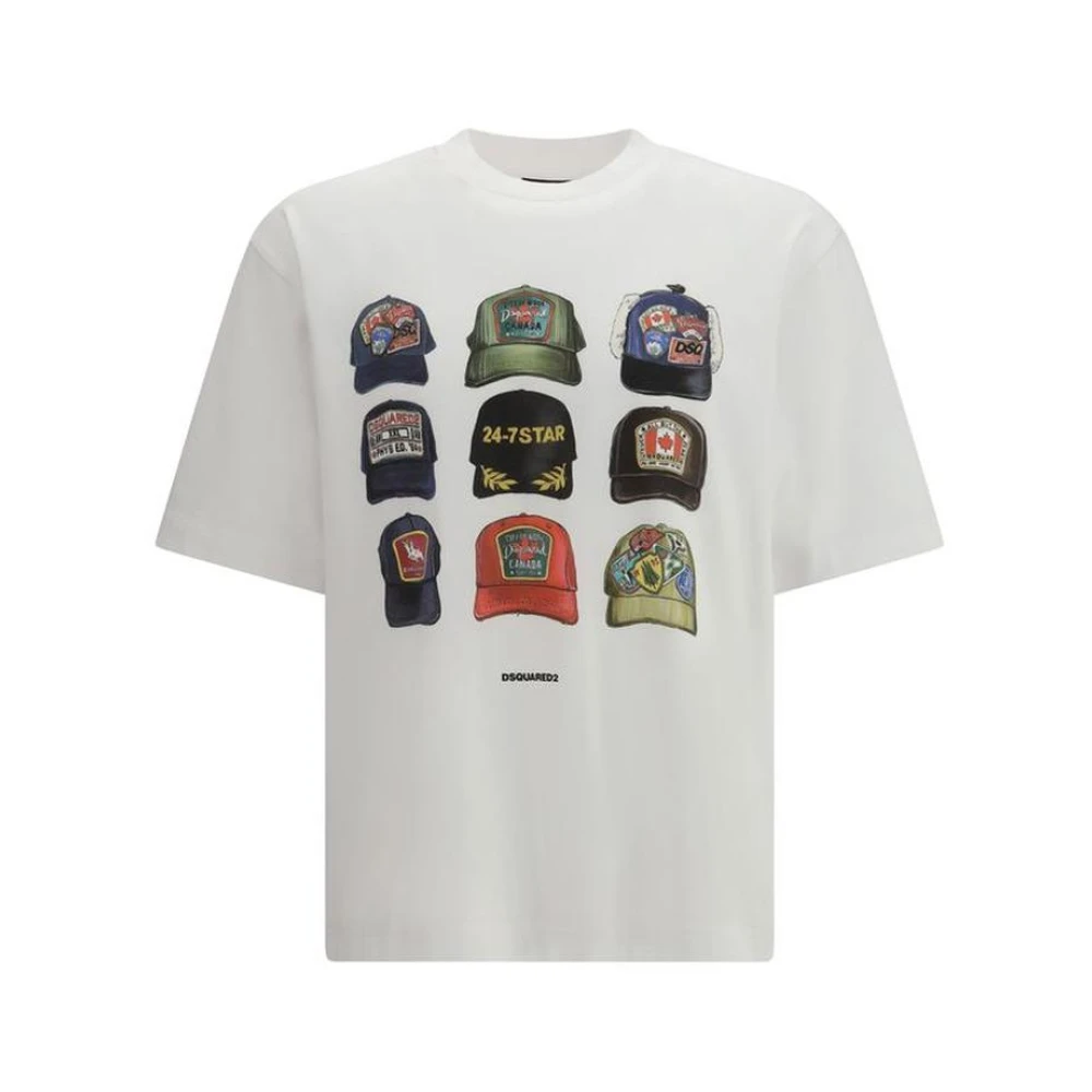 Dsquared2 Men's White T-Shirts, Xl, Cotton Crewneck T-Shirt