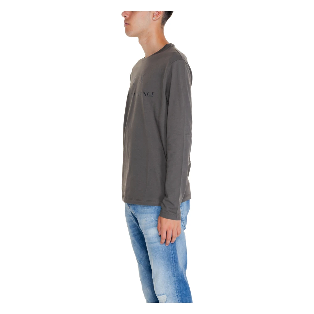 Armani Exchange Groene Katoenen T-shirt Lange Mouw Green Heren