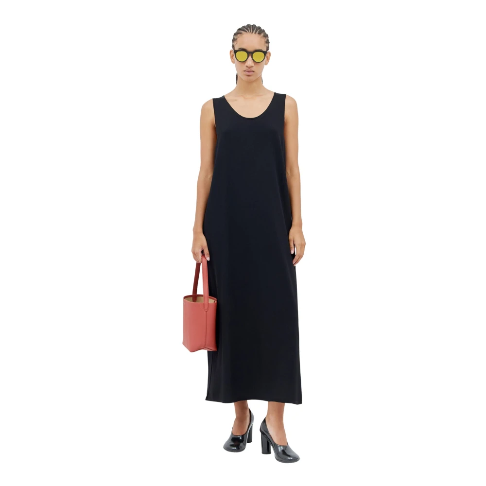 The Row Stretch Weave Maxi Jurk Made in Italy Black Dames