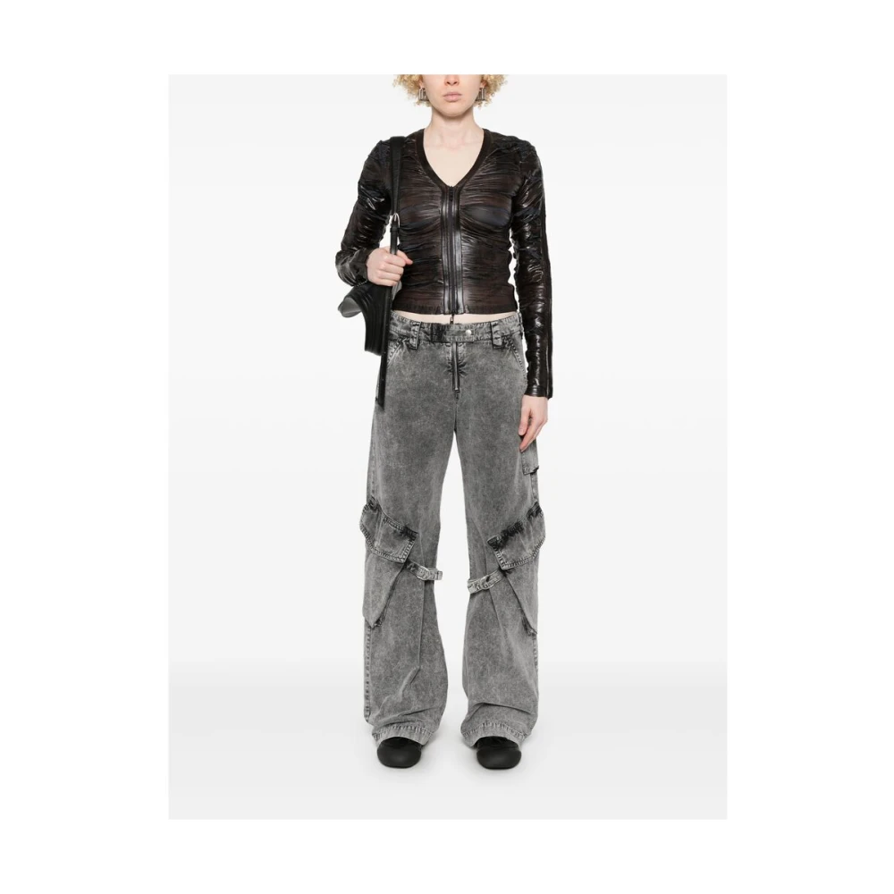 Diesel Cederbruin Cut-Out V-Hals Jas Brown Dames