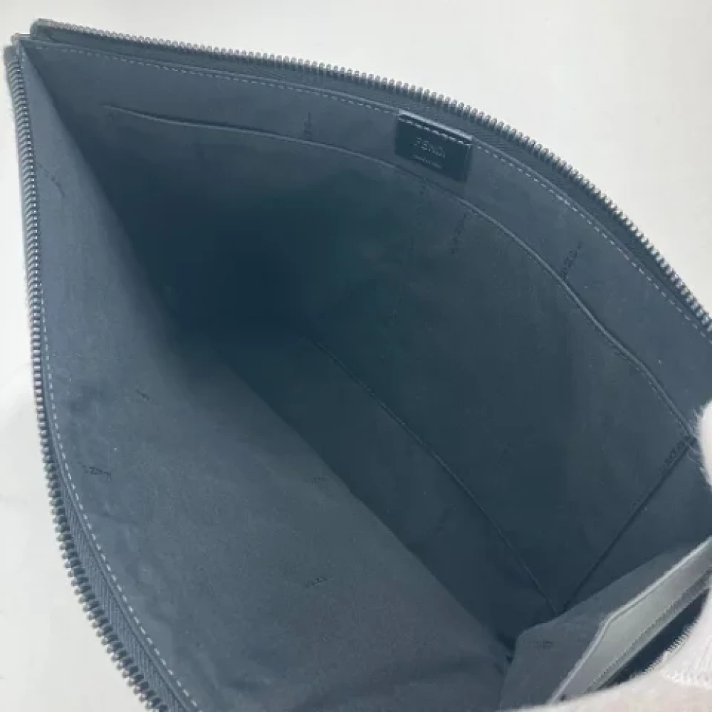 Fendi Vintage Pre-owned Leather fendi-bags Gray Heren