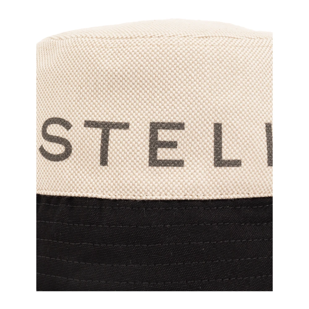 Stella Mccartney Bucket hoed met logo Beige Dames