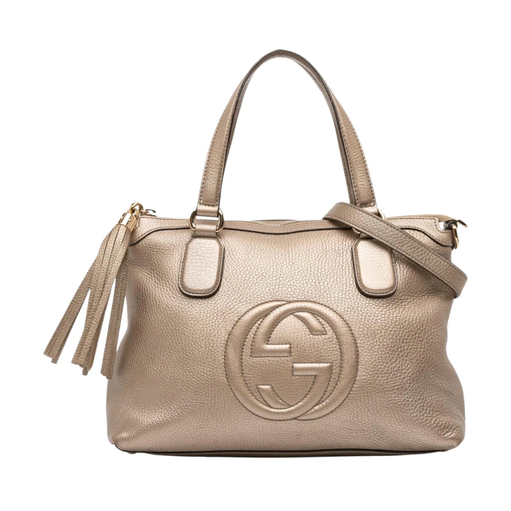 Gucci Vintage Women's Yellow Vintage Handbags, One Size, Pre-Owned Leather Tote Bag