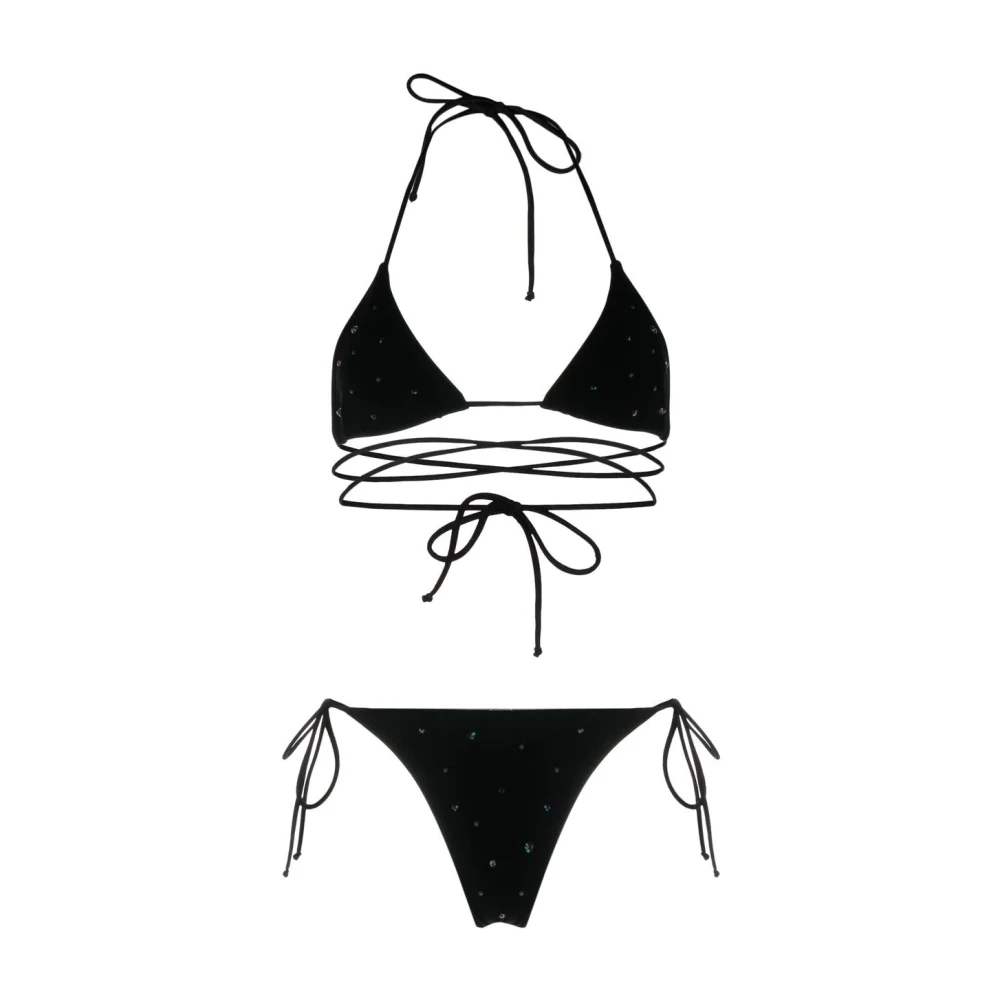 Alessandra Rich Bikini met kristallen versiering Black Dames