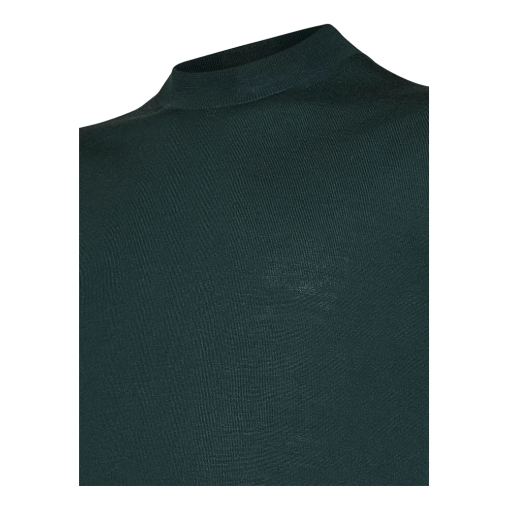 Low Brand Groene Merinowollen Trui Aw24 Green Heren