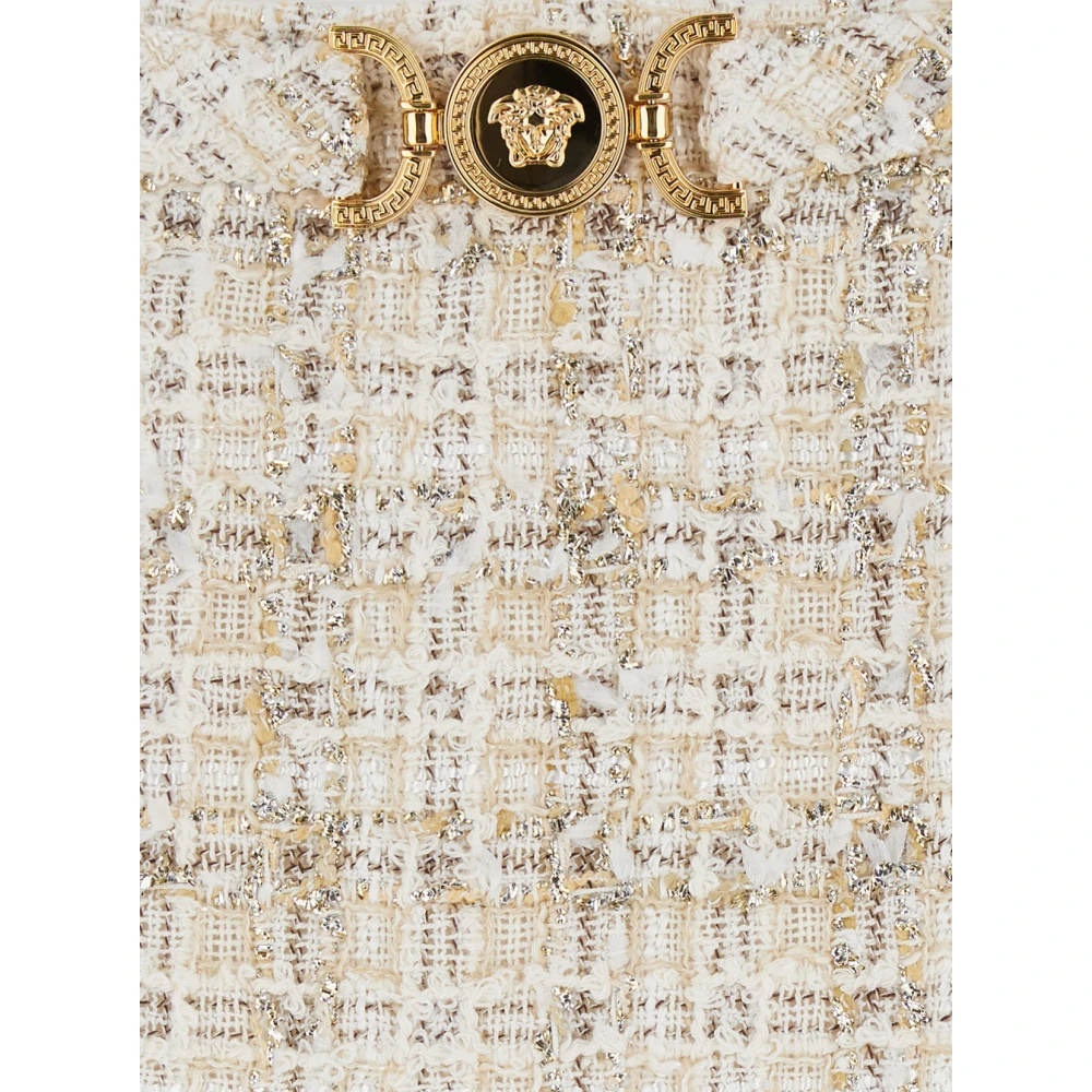 Versace Beige Tweed Rok met Medusa Head Beige Dames