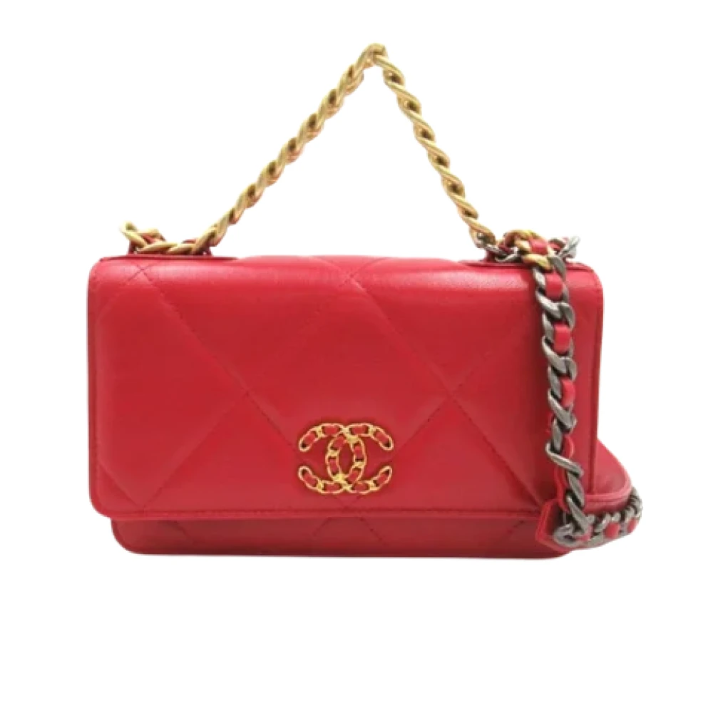 Chanel Vintage Pre-owned Leather crossbody-bags Red Dames