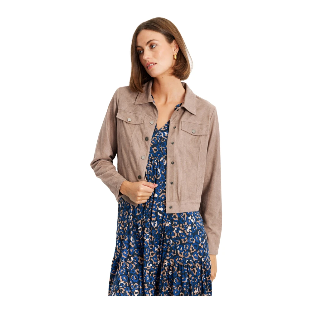 IN Front Stijlvolle Jas Blazer in Bark Brown Dames