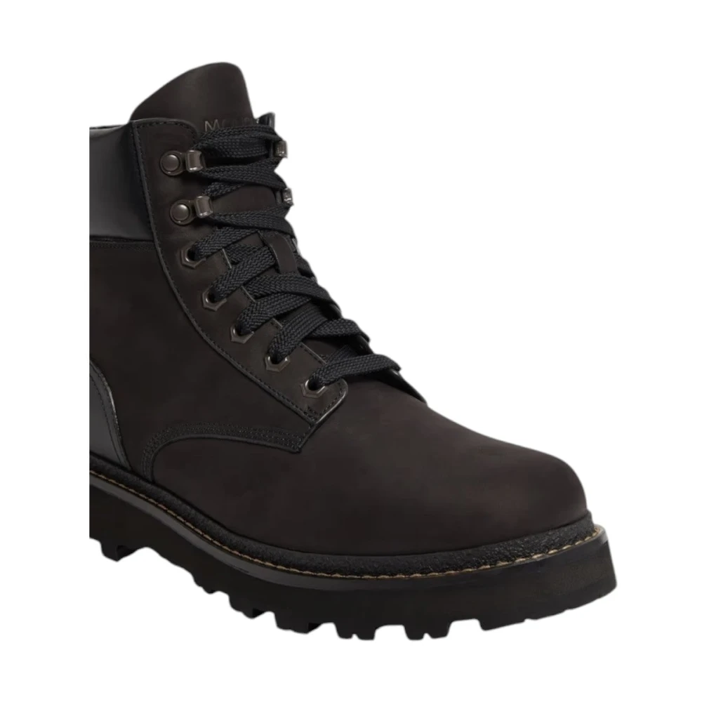 Moncler Zwarte leren wandelschoenen Black Heren