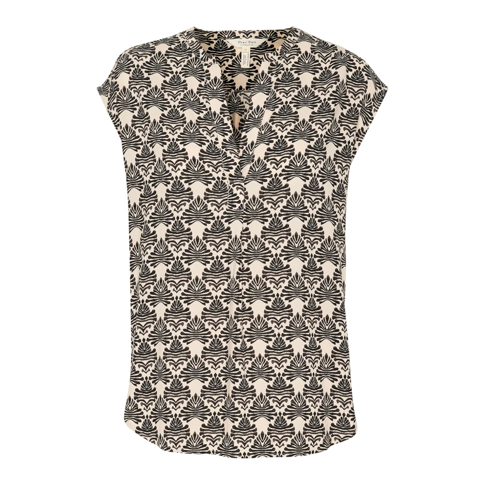 Part Two Grafische Print Zwarte Top Bjarkapw Multicolor Dames