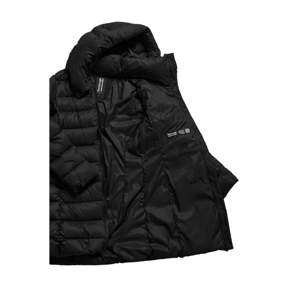 BomBoogie Zwarte Slim Nylon Stretch Donsjas Black Dames