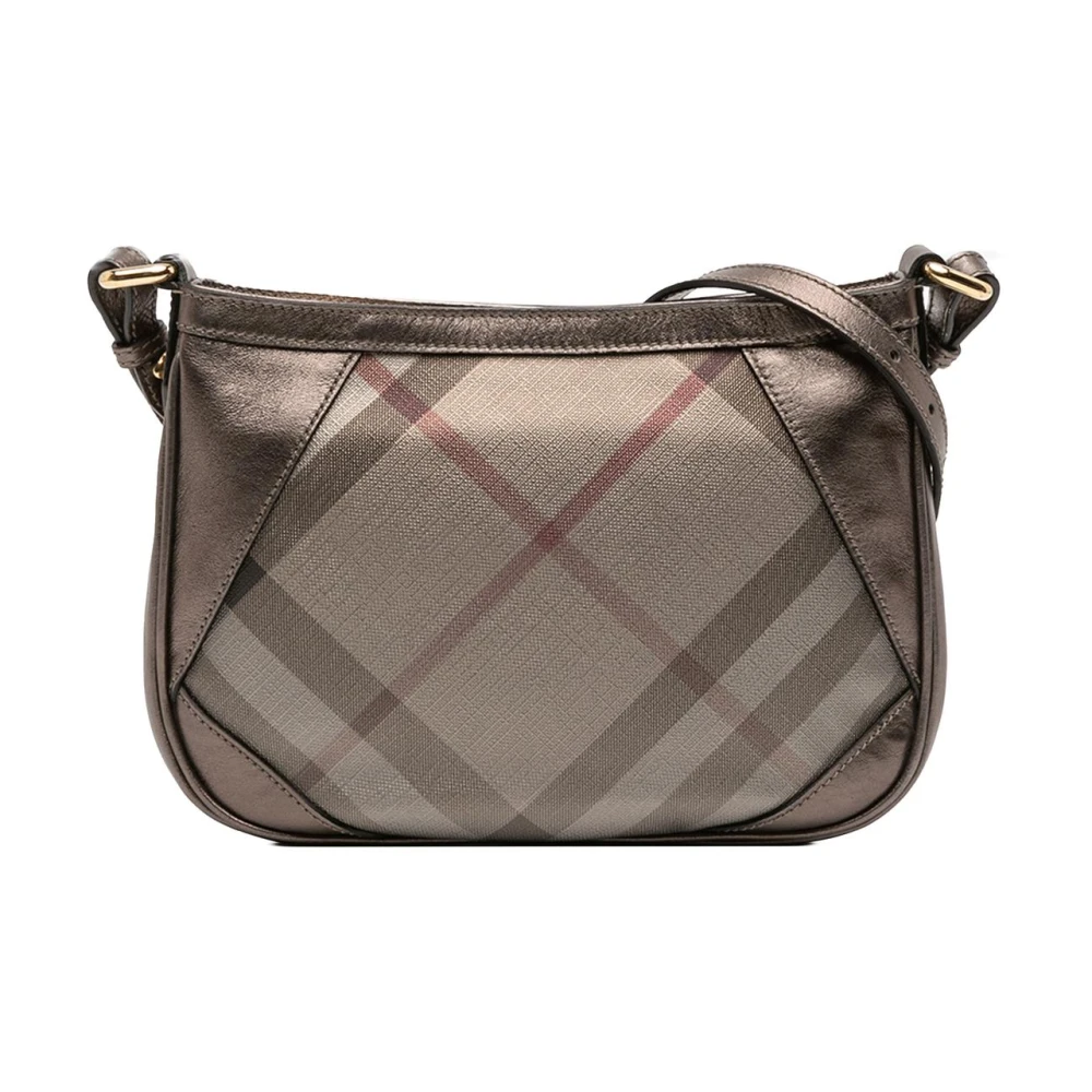Burberry Vintage Women's Brown Pre-Owned Vintage Check And Leather Crossbody Bag