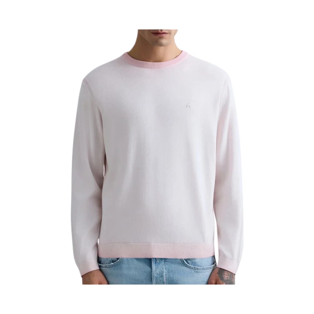 Replay Men's Pink Round-Neck Knitwear, Xl, Ombre Cotton Crew-Neck Jumper