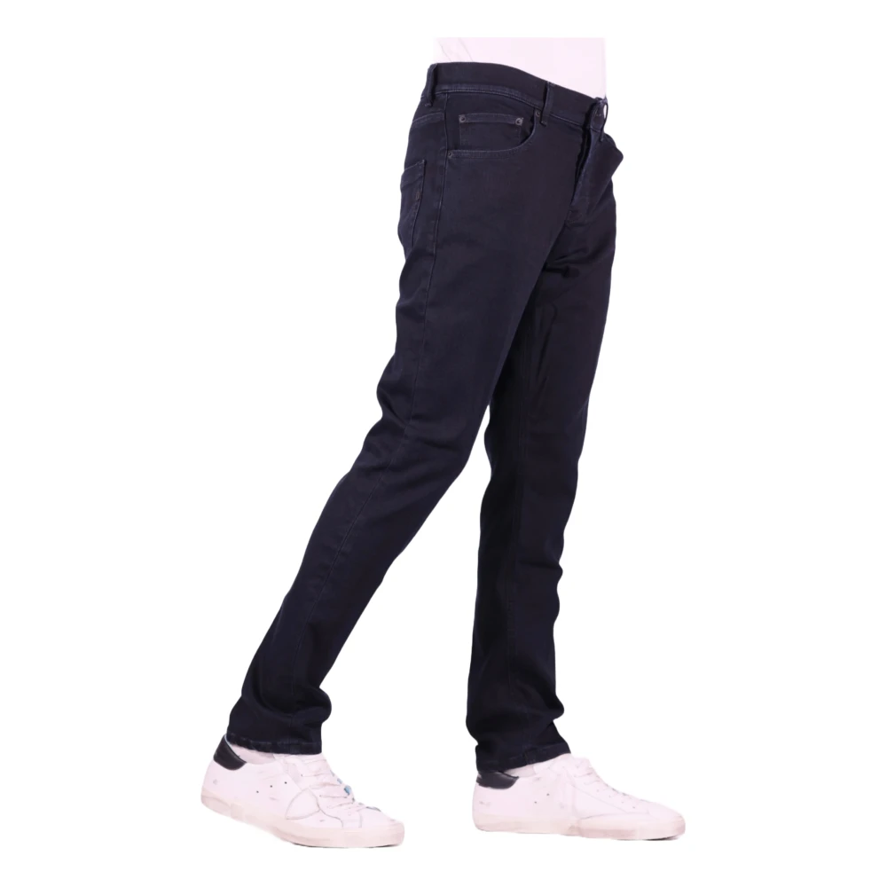 Dondup Zwarte Slim Fit Jeans met knoopsluiting Black Heren