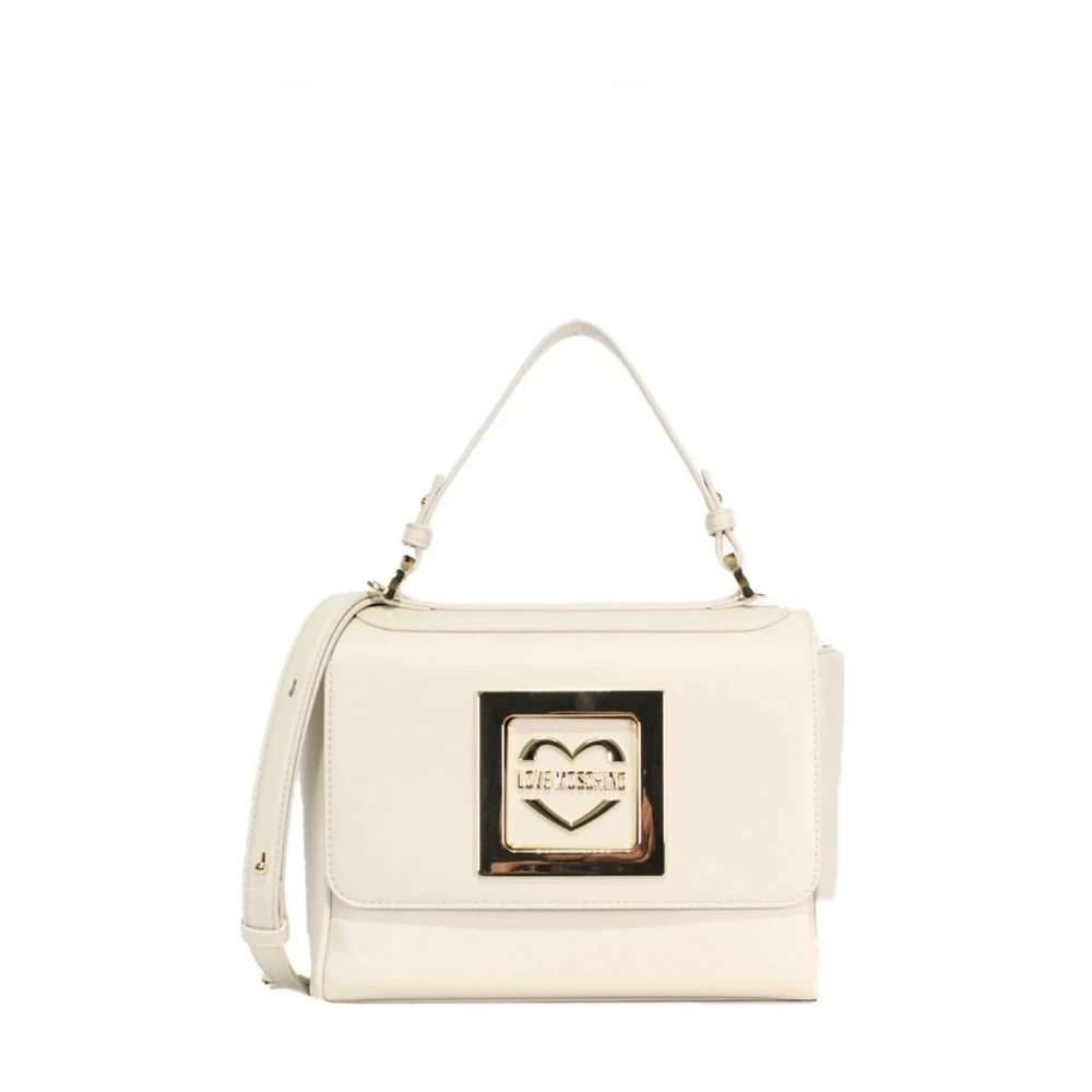 Love Moschino Elegant Logo Axelremsväska Beige, Dam