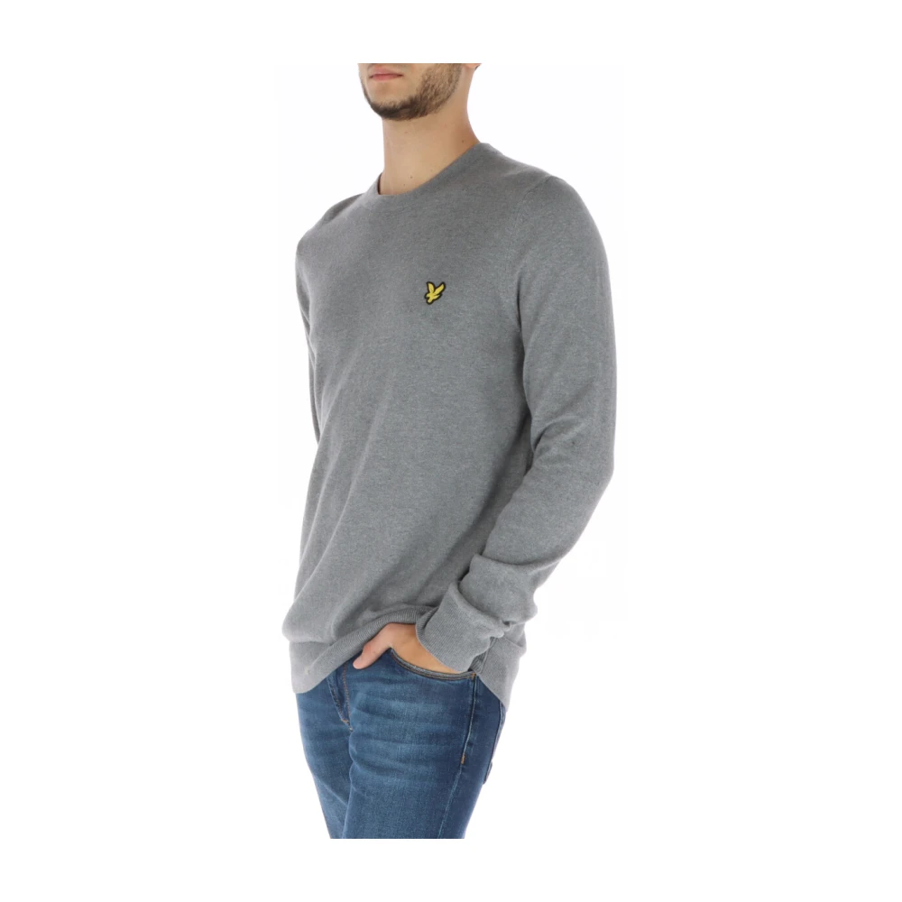 Lyle & Scott Grijze Gebreide Ronde Hals Trui Gray Heren
