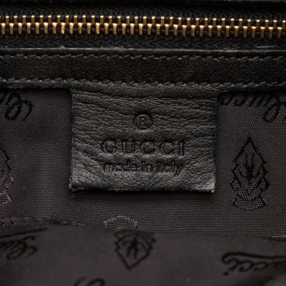 Gucci Vintage Tweedehands Zwarte Leren Gucci Schoudertas Black Dames