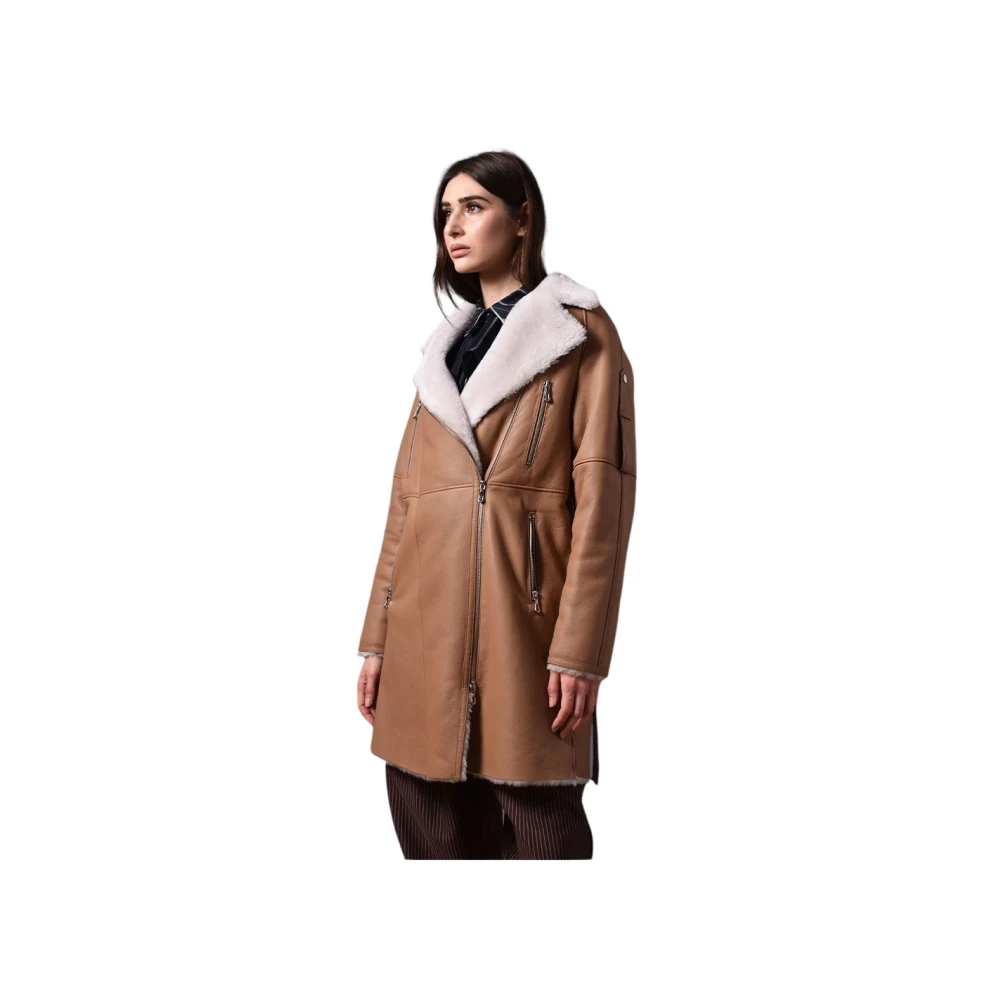 Poche Paris Stijlvolle Jas voor Mannen Brown Dames
