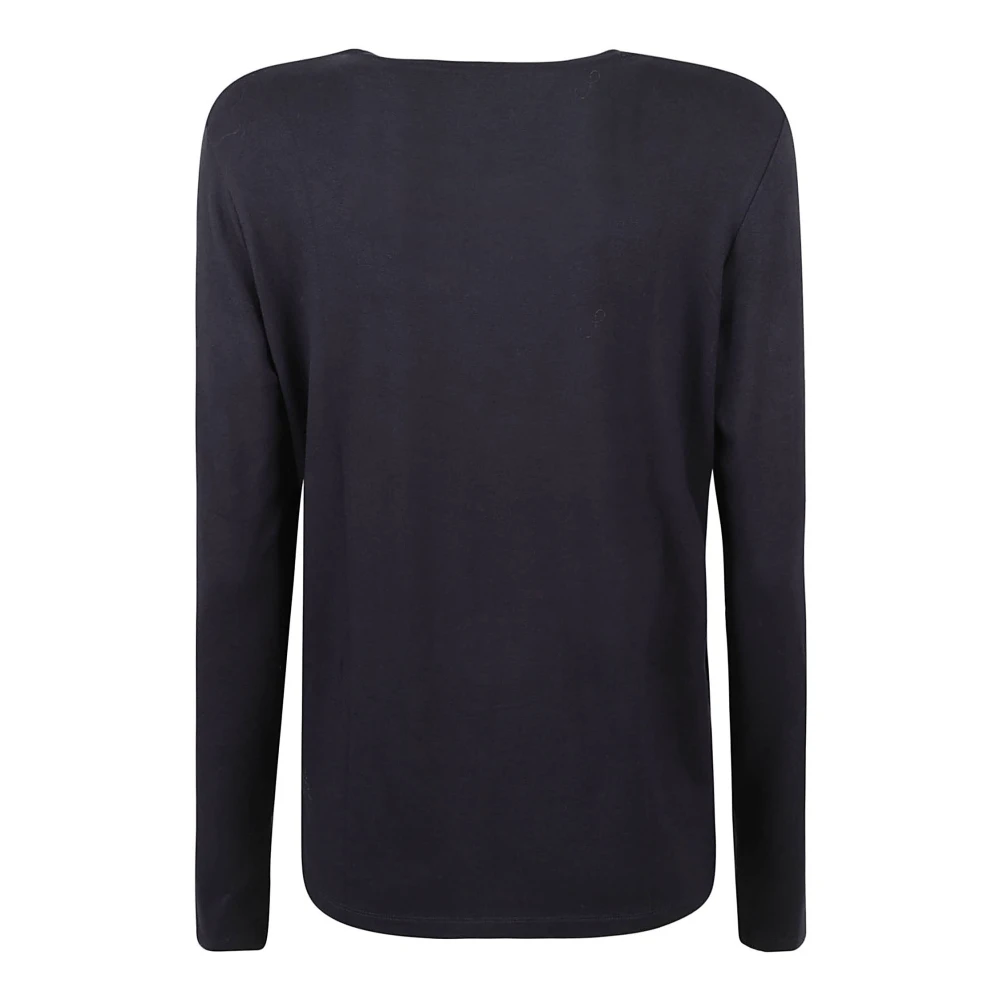 majestic filatures Blauwe Viscose Elastaan T-shirts en Polos Blue Dames