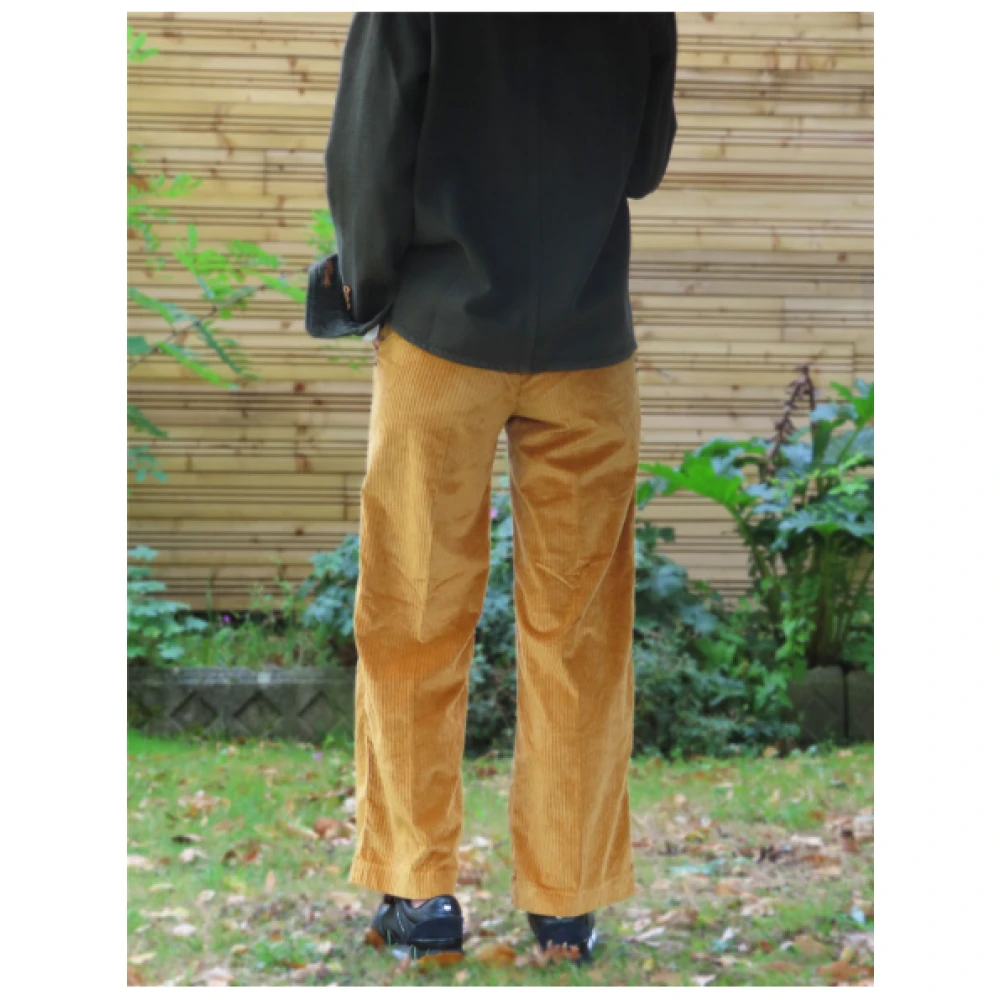 Mason's Wijde Corduroy Broek Yellow Heren