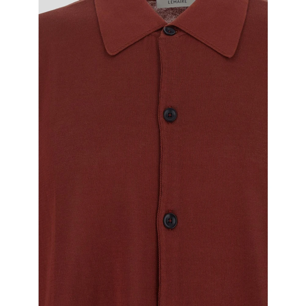 Lemaire Short Sleeve Shirts Red Heren