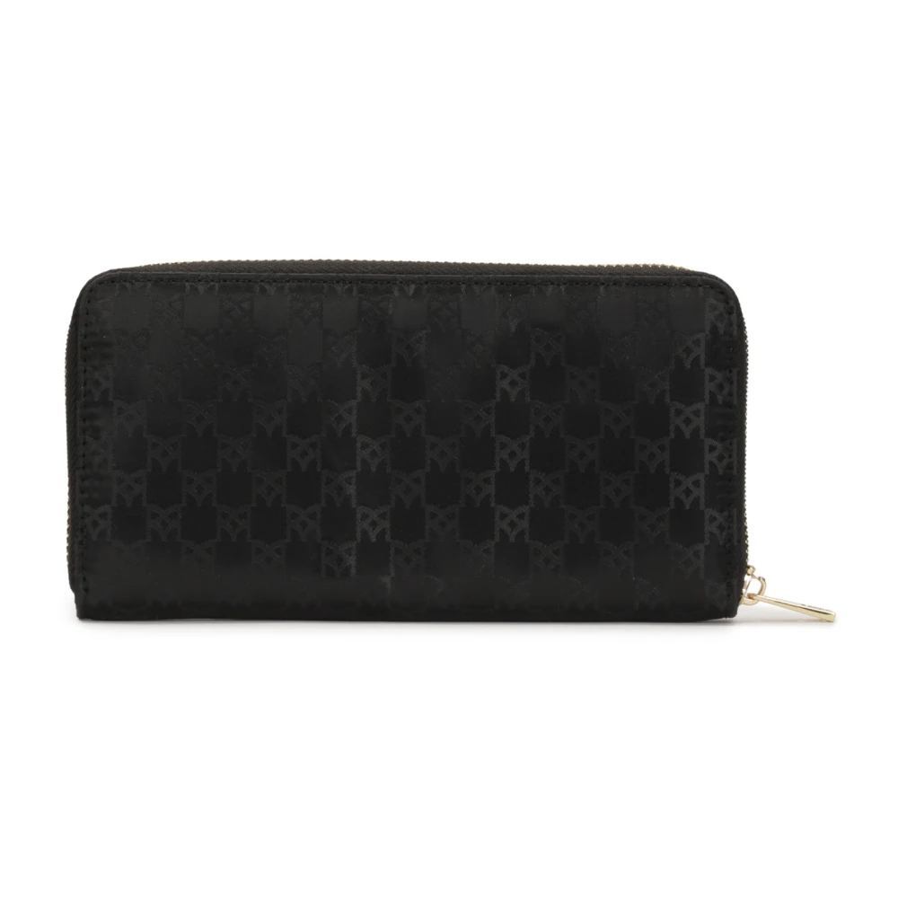 Kazar Zwarte ritssluiting portemonnee met reliëf monogrammen Black Dames