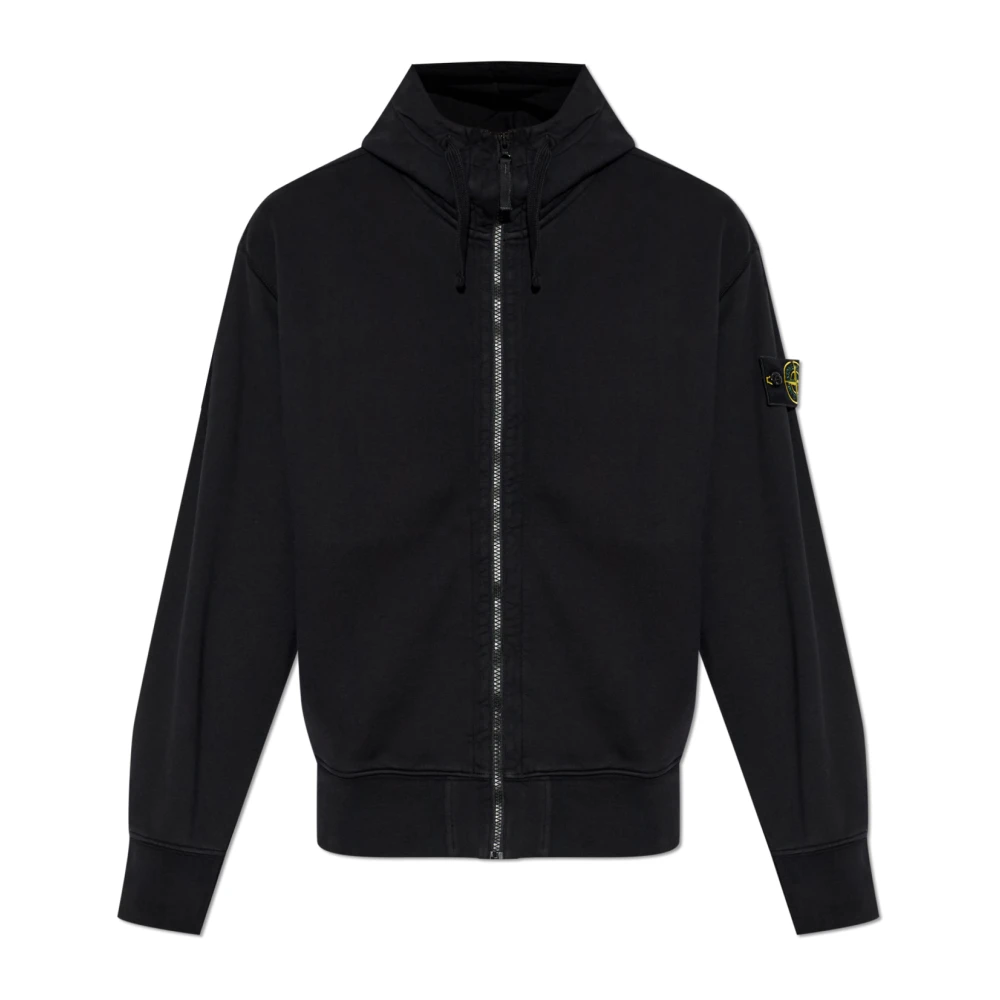 Stone Island Black Hoodie - Male - Zip-Throughs - S - Sweatshirts & Hoodies