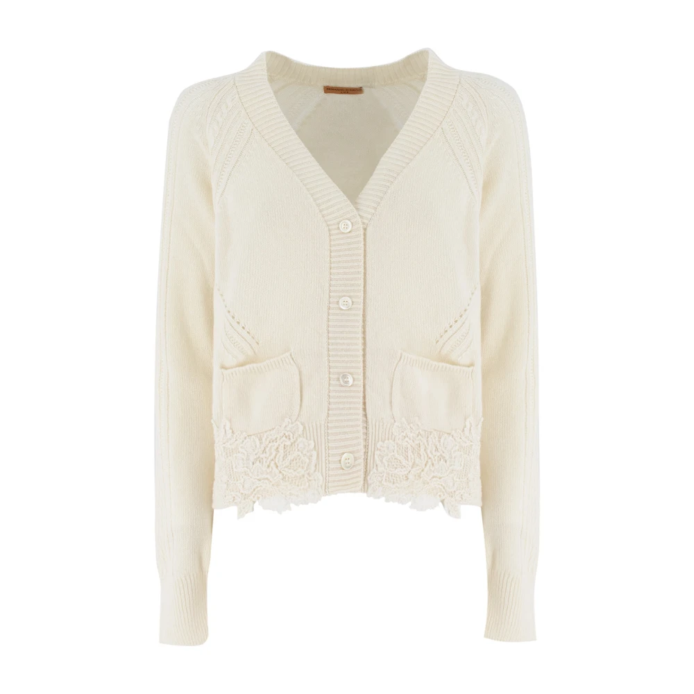 Ermanno Scervino Blommig Applikation Kofta White, Dam