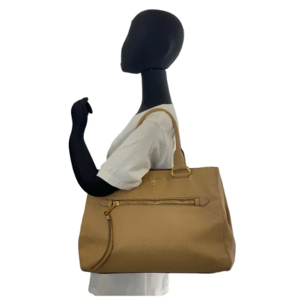Prada Vintage Pre-owned Leather totes Beige Dames