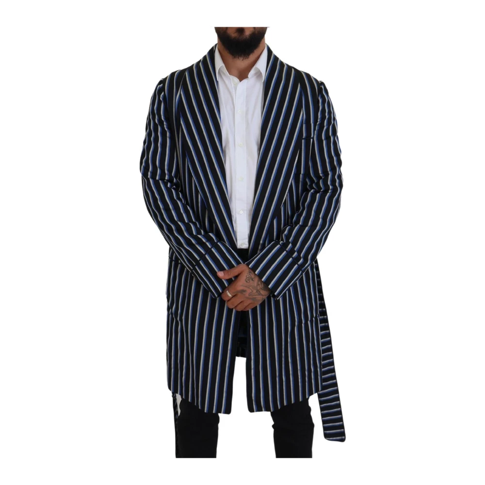 Dolce & Gabbana Men's Striped Shawl Collar Robe