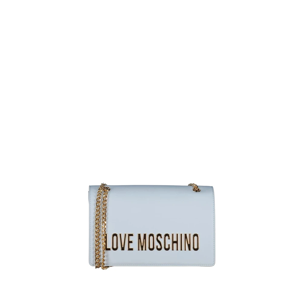 Moschino Blauwe Schoudertas met Gouden Details Blue Dames