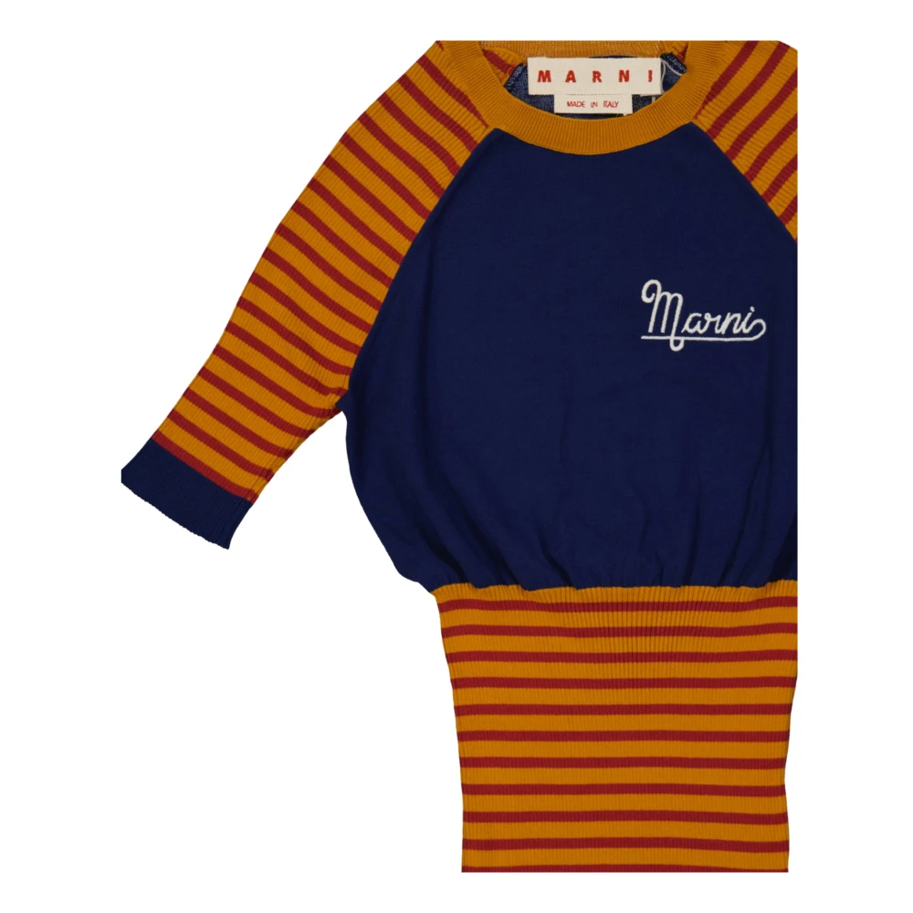 Marni Logo Sweater met Ronde Hals Multicolor Dames