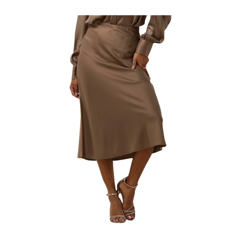Y.A.S Bruine Midi Rok Brown Dames