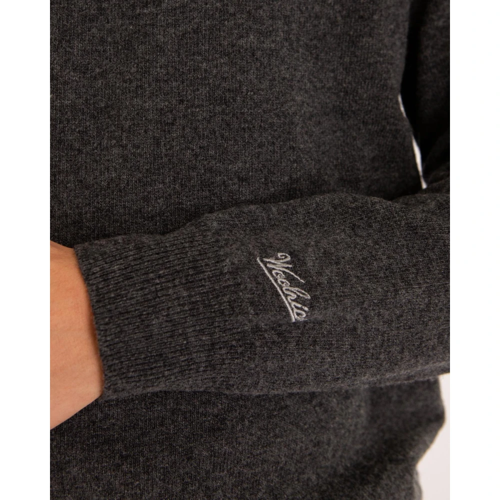Woolrich Lamswol Crewneck Trui Gray Heren