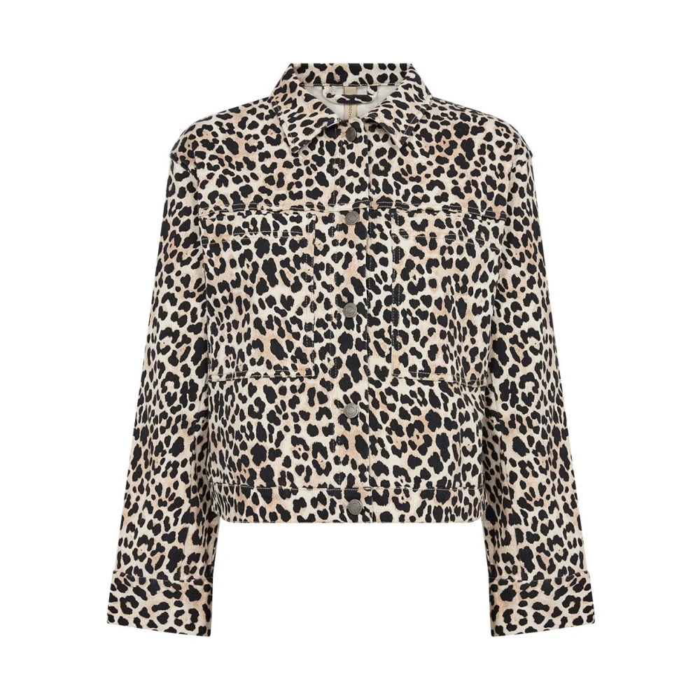 Soyaconcept Stijlvolle Camel Jas met Dierenprint Brown Dames