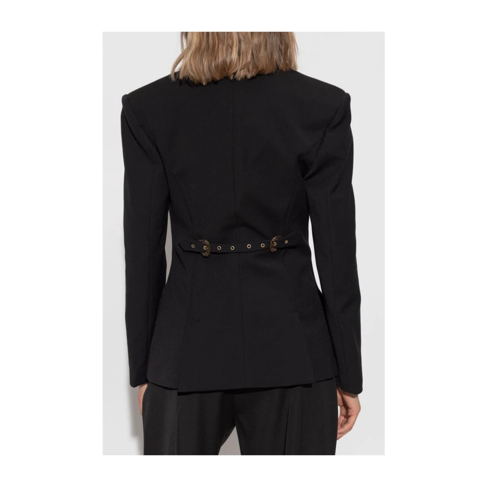 Versace Jeans Couture Zwarte Jas Verhoog Stijl Elegantie Black Dames