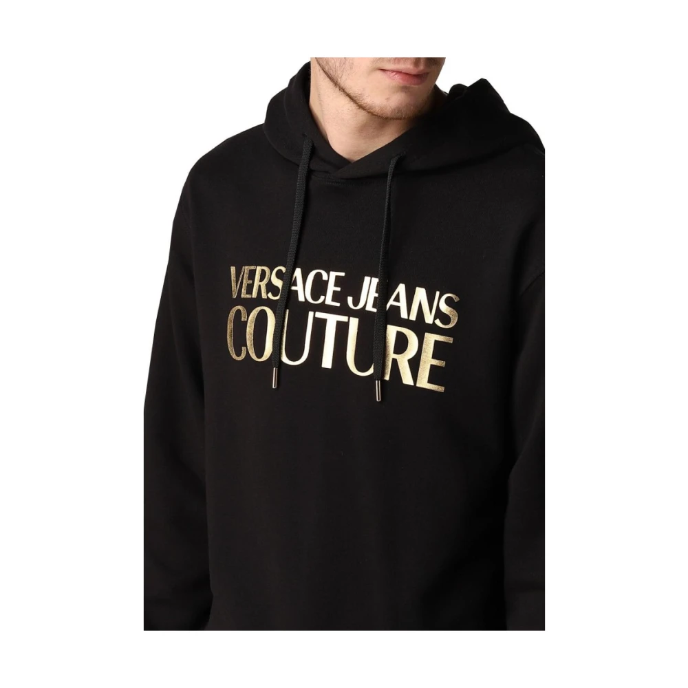 Versace Jeans Couture Logo Thick Sweatshirt 72gait01cf01t Black Heren