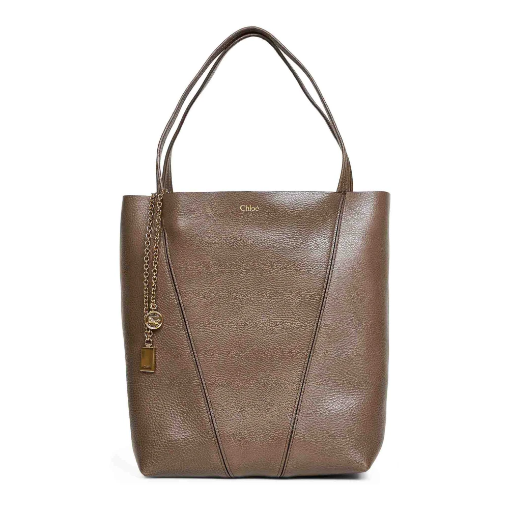 Chloé Gray Shopping Bags, Female, One Size, Spin Tote Bag