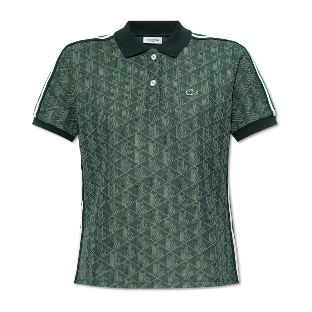 Lacoste Polo met monogram Green Dames
