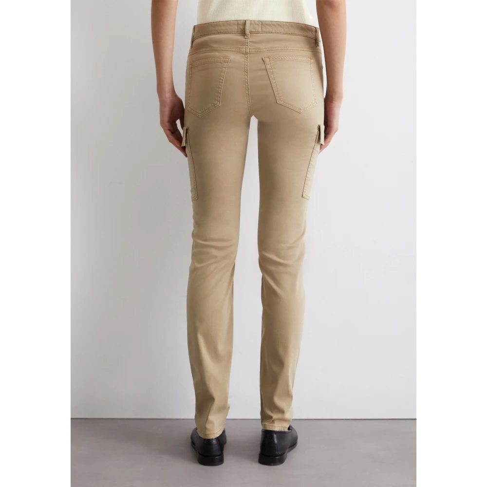 Marc O'Polo Broek model Lulea Cargo slim Beige Dames