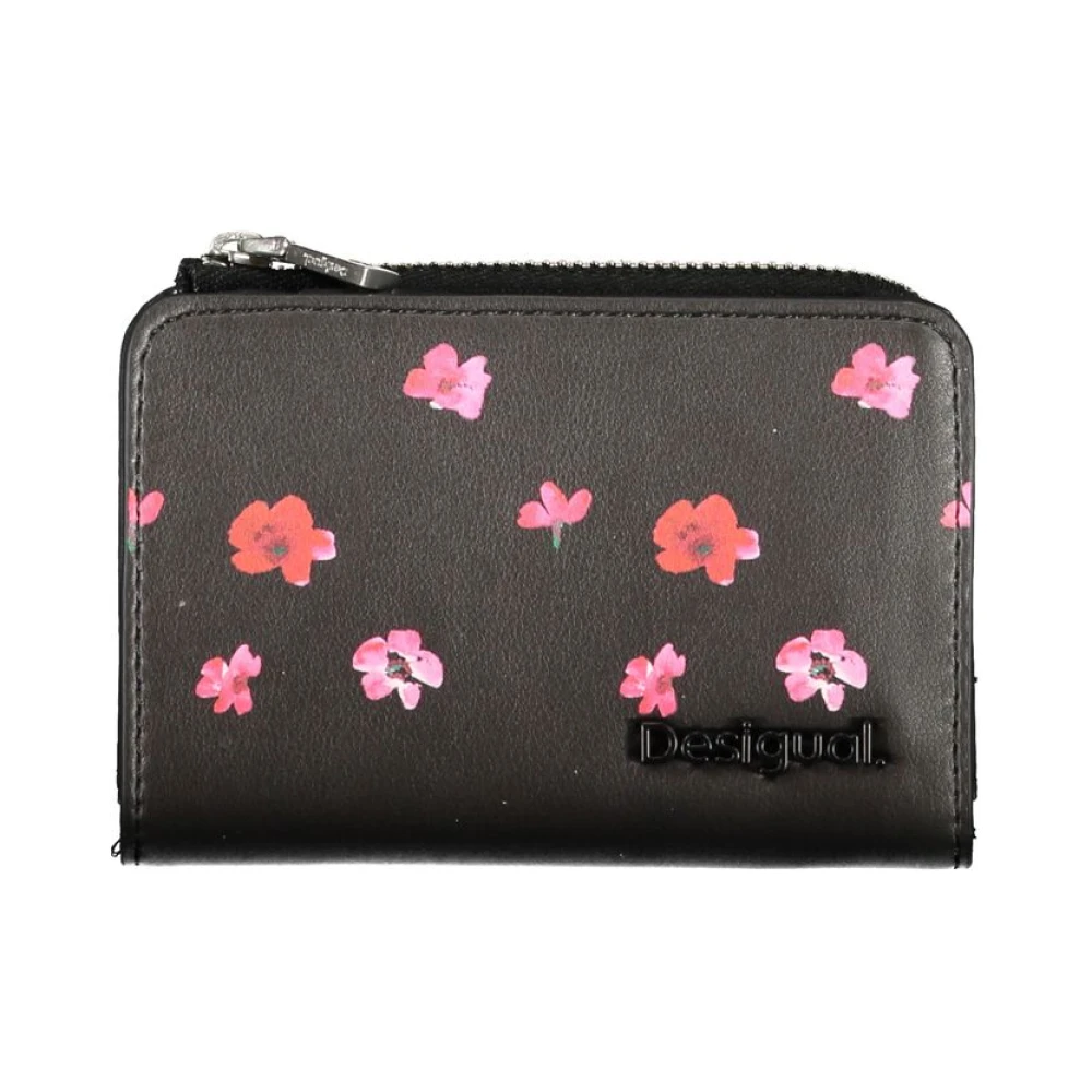 Desigual Zwarte Polyethyleen Portemonnee met Meerdere Compartimenten Black Dames