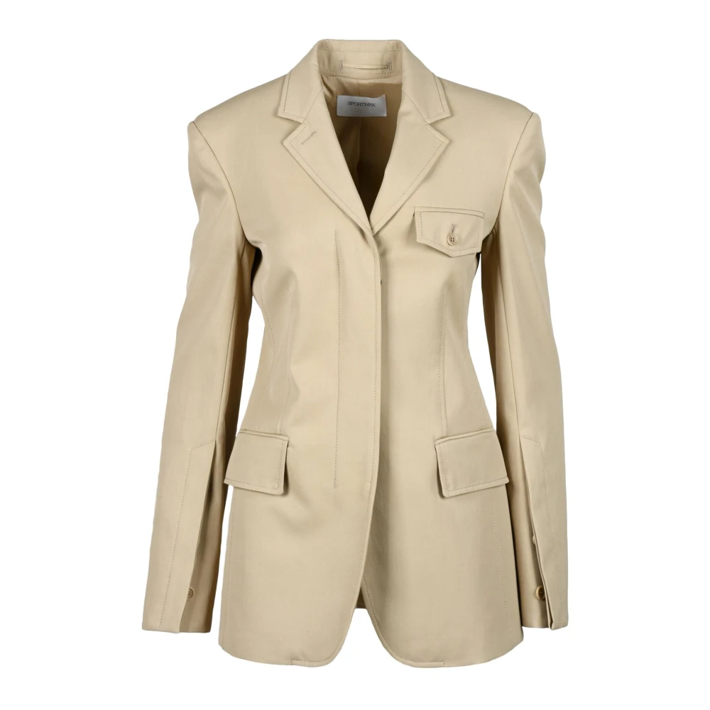 SPORTMAX Stijlvolle jas in viscose katoenmix Beige Dames