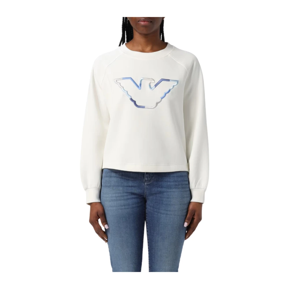 Emporio Armani Dames 3D Jersey Sweatshirt White Dames
